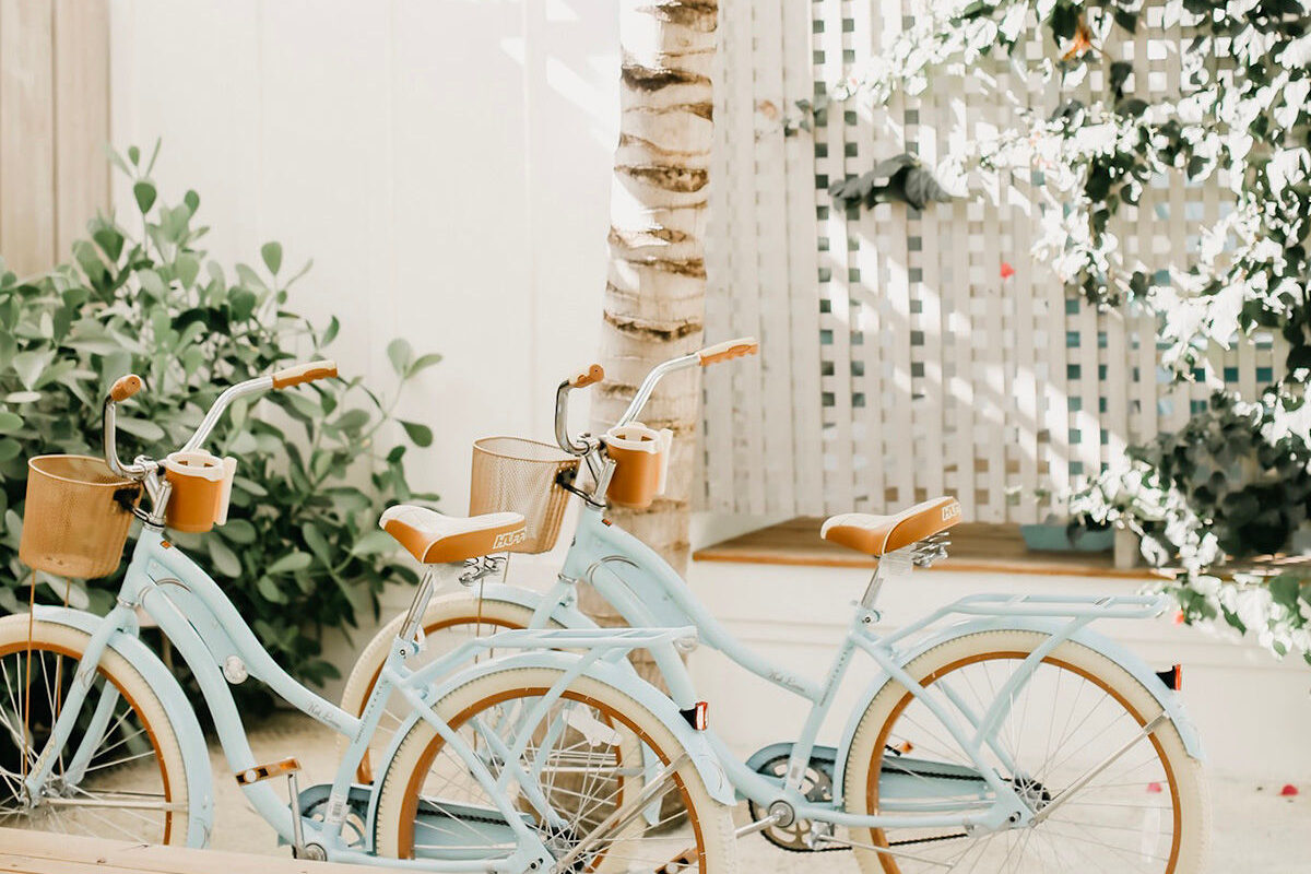 pale blue bicycle